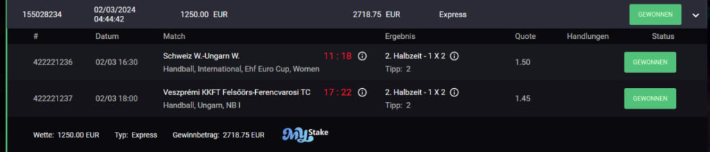 Telegram Handball Wett Tipps Kombiwette